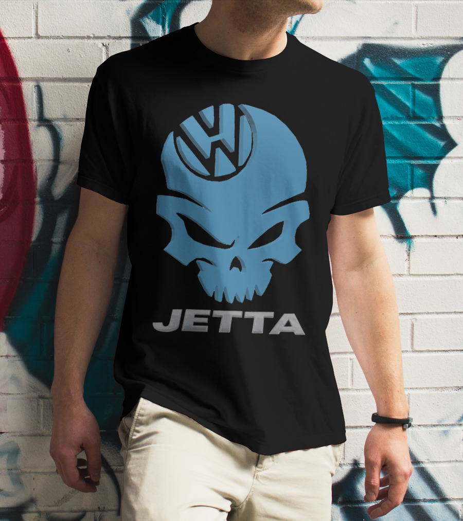 Jetta VW Skull Logo Blue T-Shirt