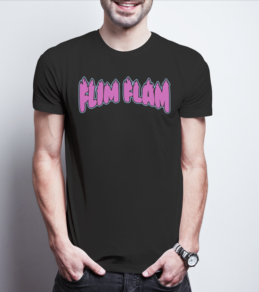 Flim Flam Colorful Flame Font T-Shirt