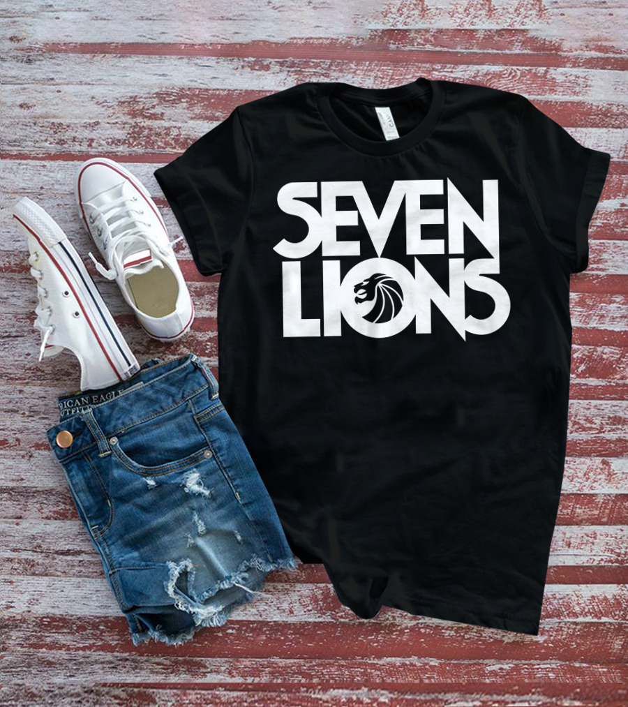 Seven Lions Logo With Stylized Lion Head T-Shirt
