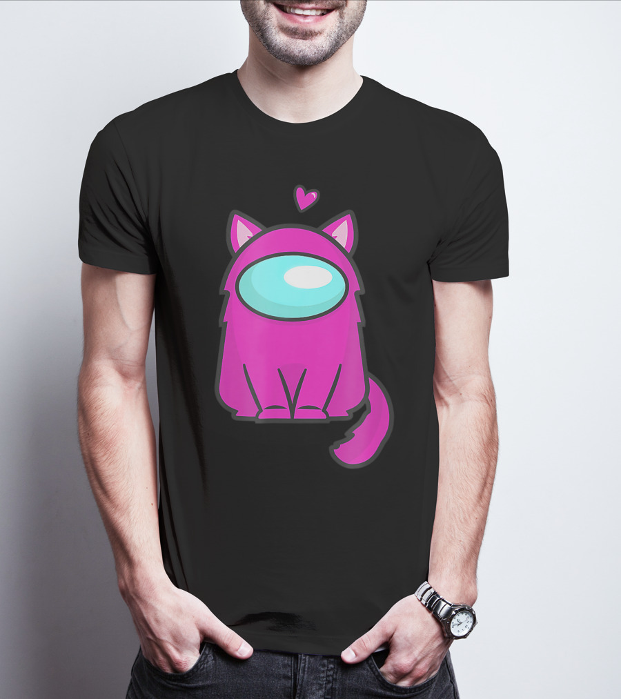Cute Cat Astronaut Among Us Nerdy Girl Gamer T-Shirt