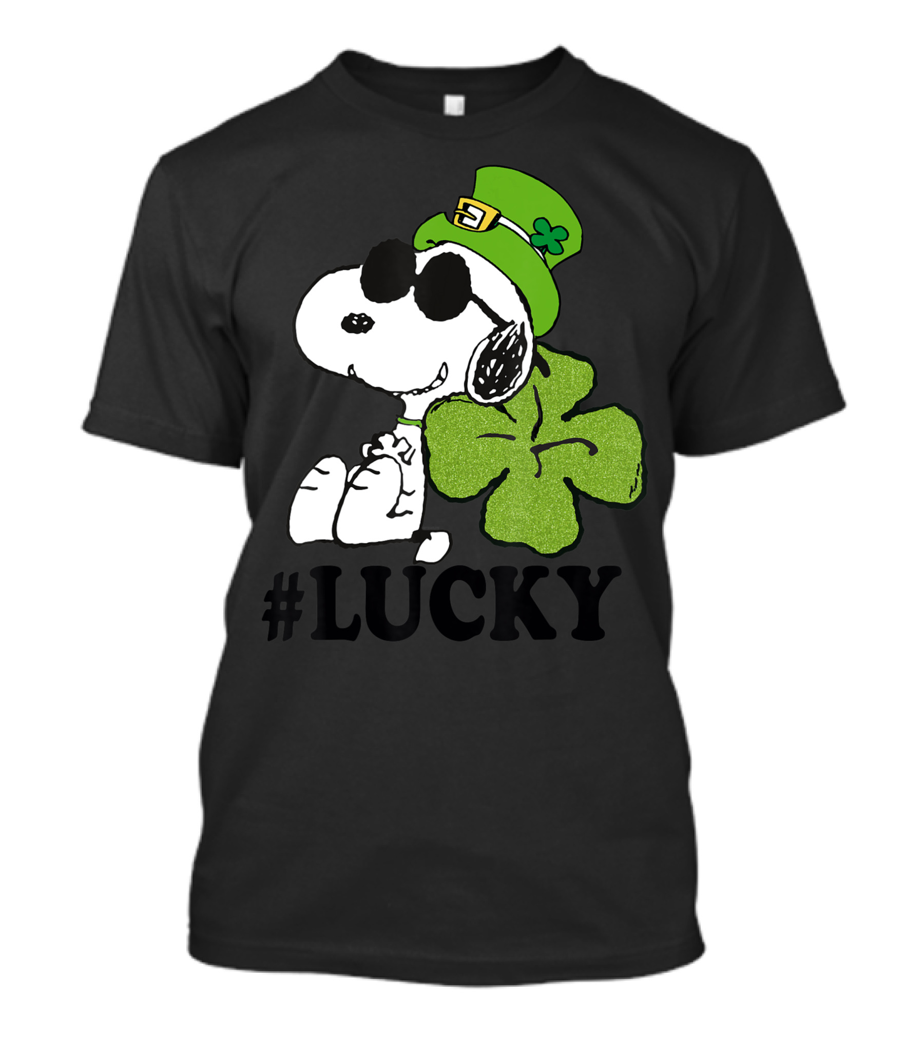 Peanuts Snoopy St. Patrick's Day Lucky Clover Hat T-Shirt