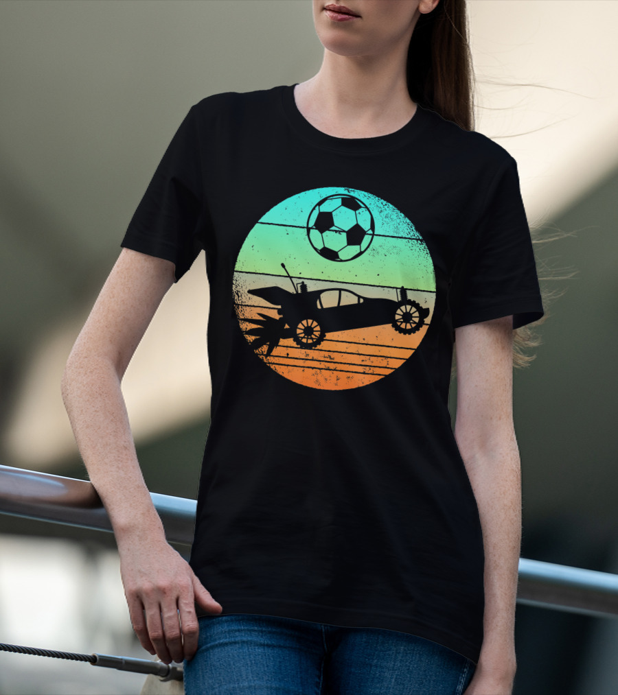 Retro Rocket Soccer Car League Gamer Aesthetic T-Shirt