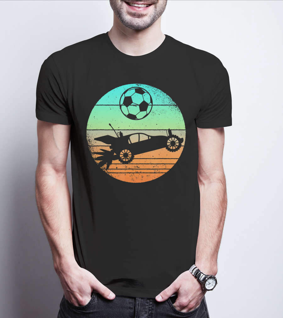 Retro Rocket Soccer Car League Gamer Aesthetic T-Shirt