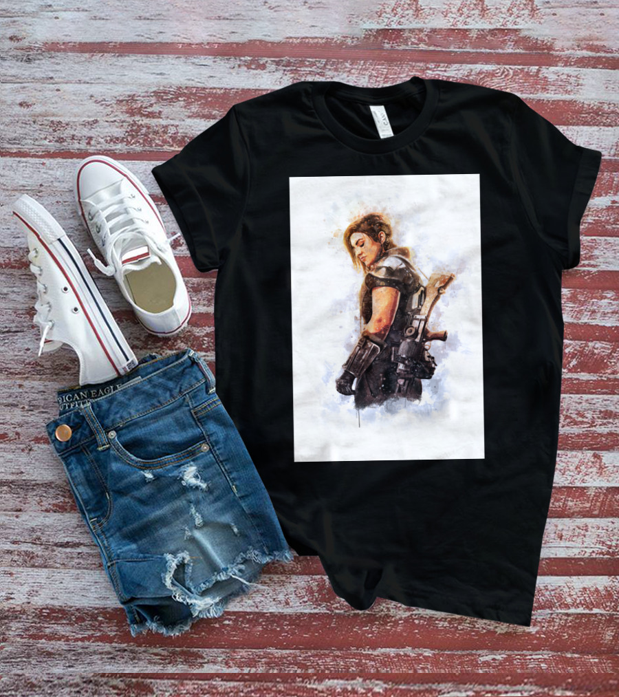 Only Today Watercolor Warrior Woman With Sword T-Shirt