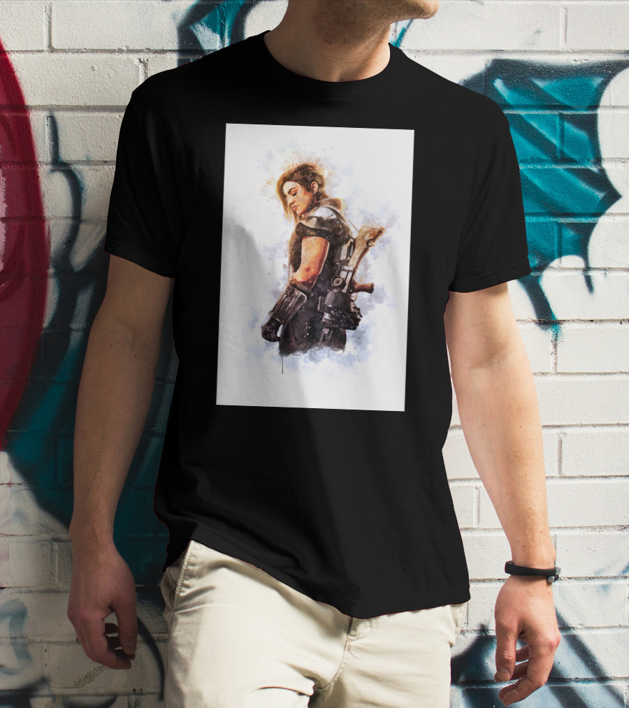 Only Today Watercolor Warrior Woman With Sword T-Shirt