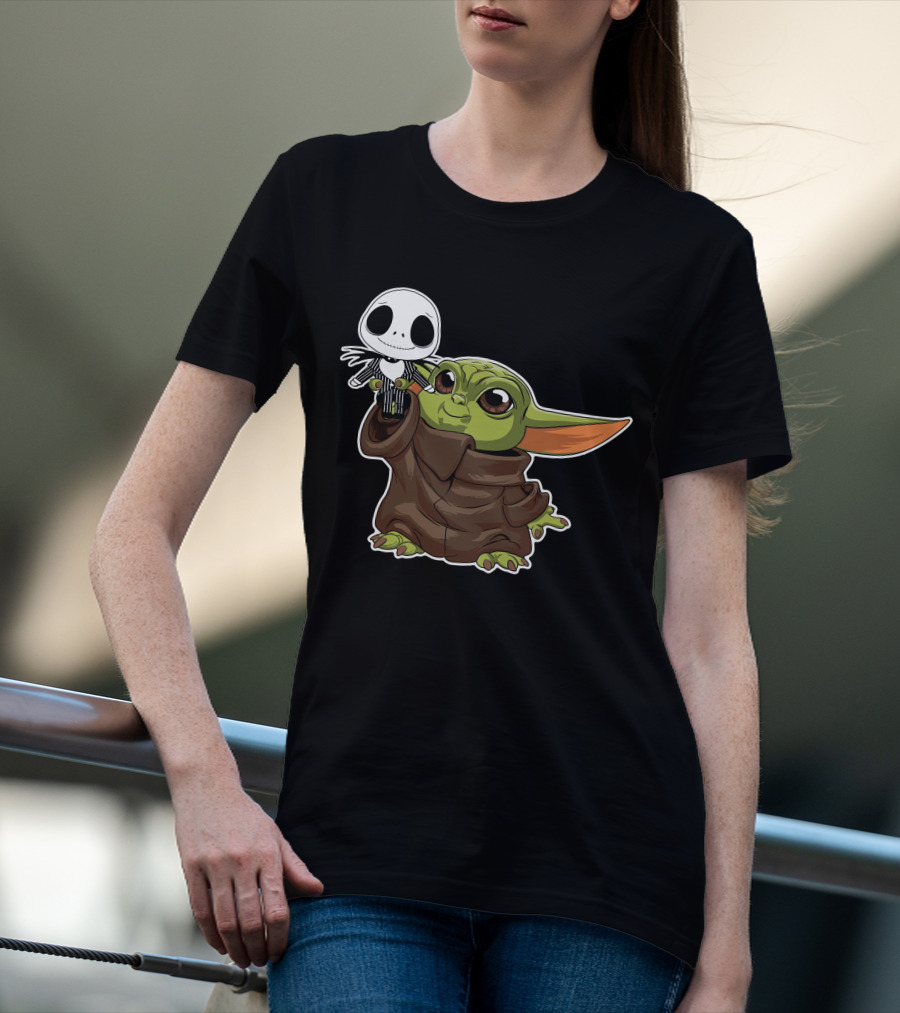 Grogu Holding Jack Skellington Only Today T-Shirt