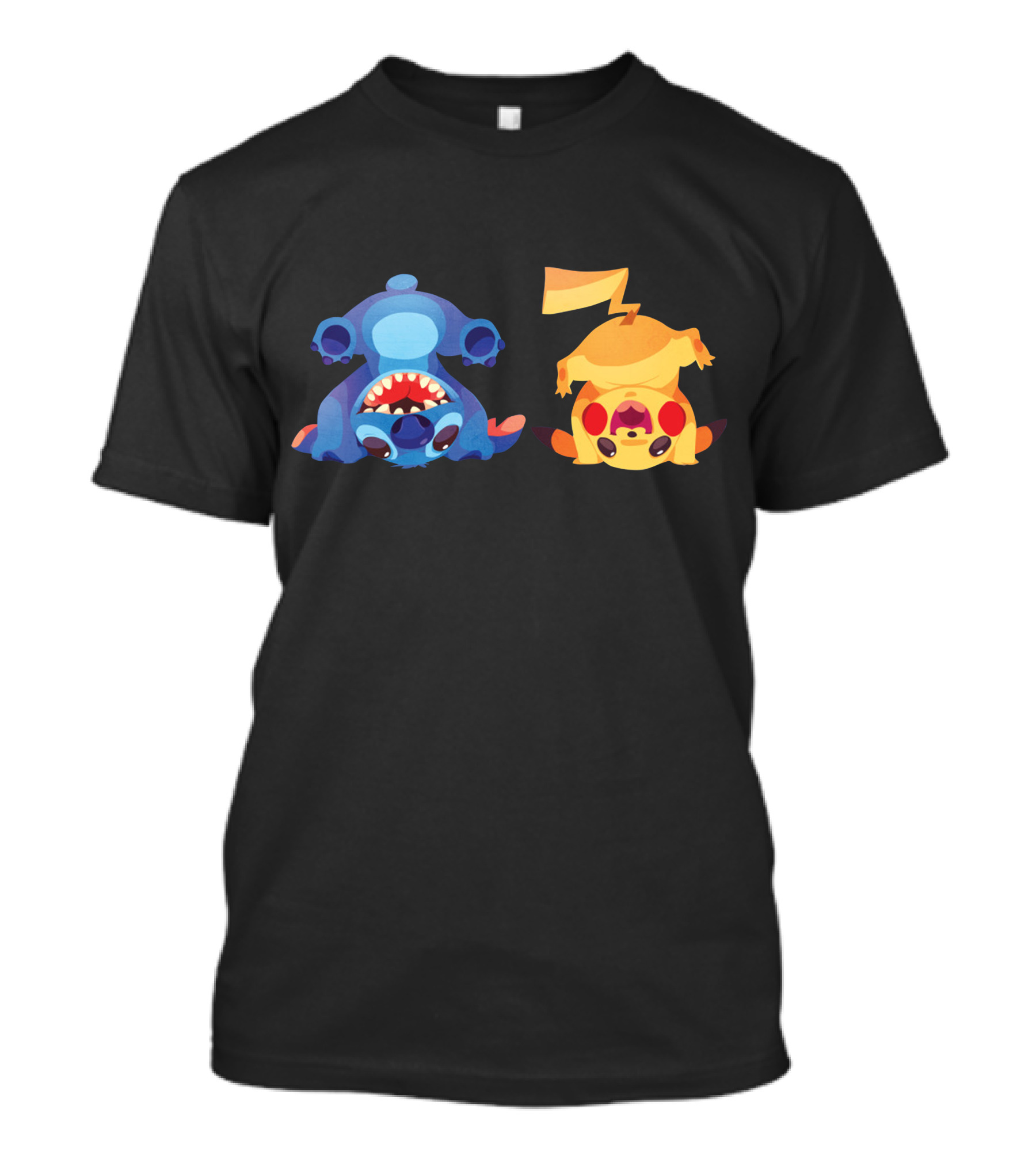 Only Today Upside Down Stitch And Pikachu T-Shirt