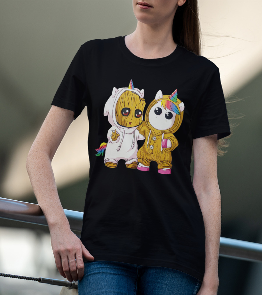 Only Today Cute Unicorn And Wood Creature Friendship T-Shirt