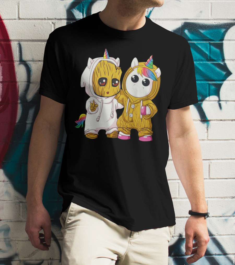 Only Today Cute Unicorn And Wood Creature Friendship T-Shirt