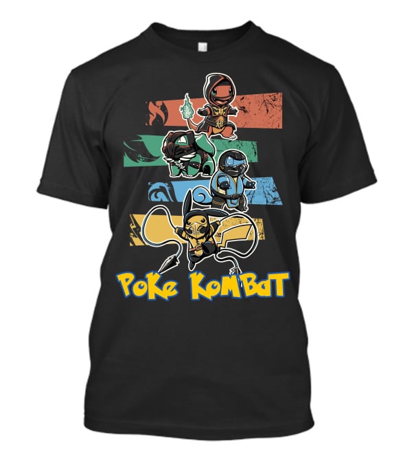 POKE KOMBAT Pokemon Mortal Kombat Crossover Characters In Action T-Shirt