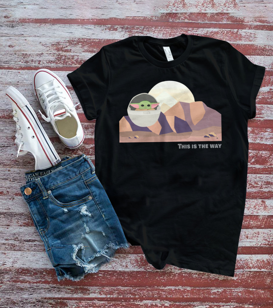 This Is The Way 7 Mandalorian Landscape With Baby Yoda T-Shirt