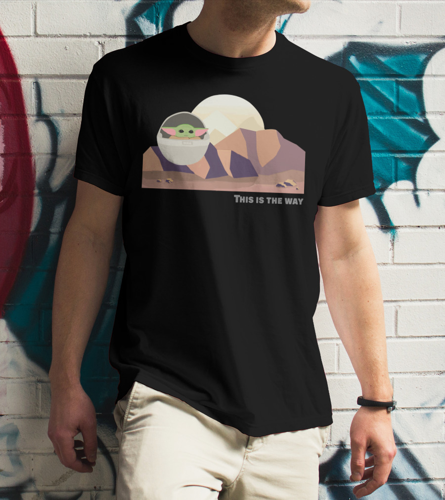 This Is The Way 7 Mandalorian Landscape With Baby Yoda T-Shirt