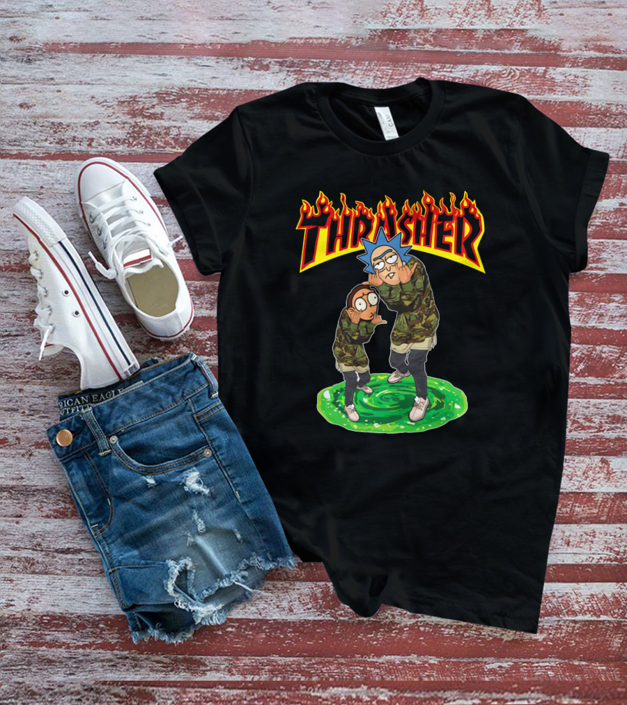 Thrasher 40 Rick And Morty Camo Portal T-Shirt