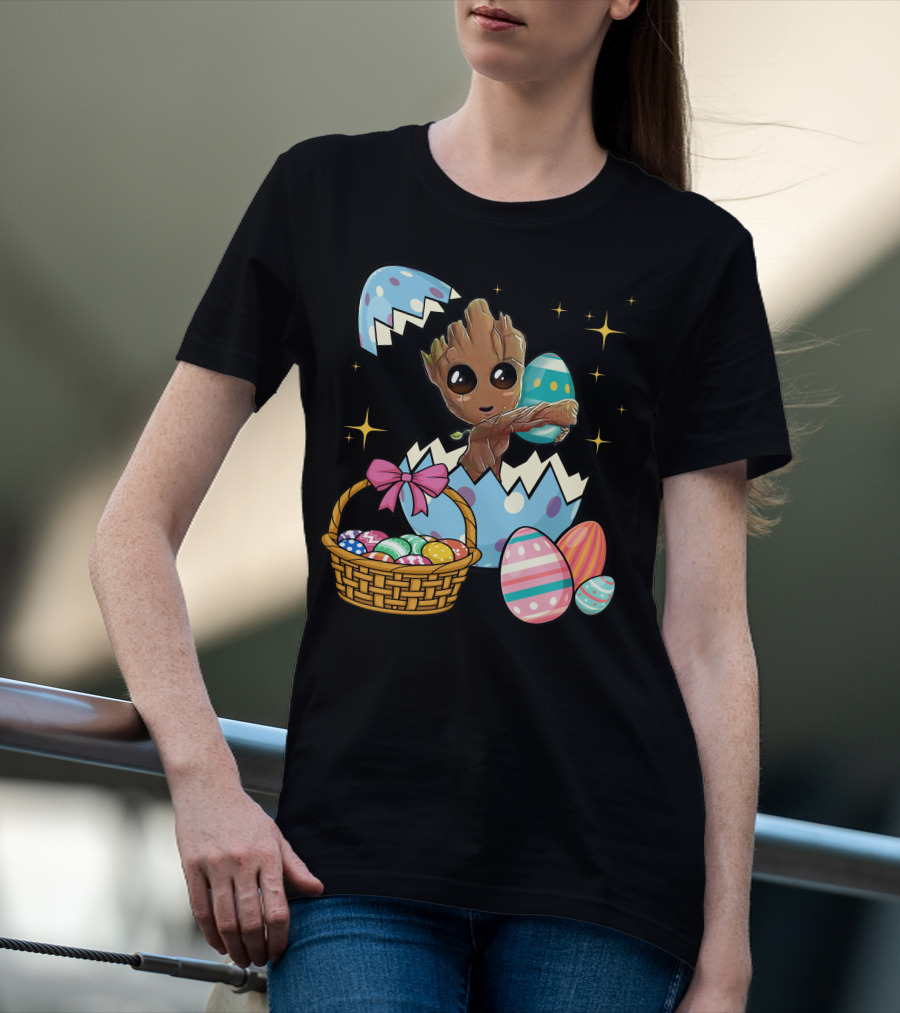 Baby Groot Easter Basket And Eggs T-Shirt