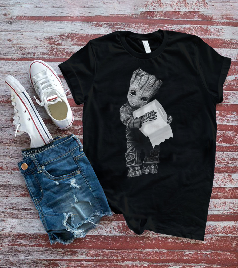 Baby Groot Holding Toilet Paper T-Shirt
