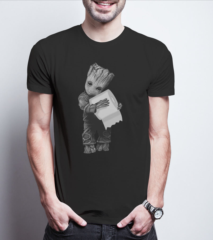 Baby Groot Holding Toilet Paper T-Shirt