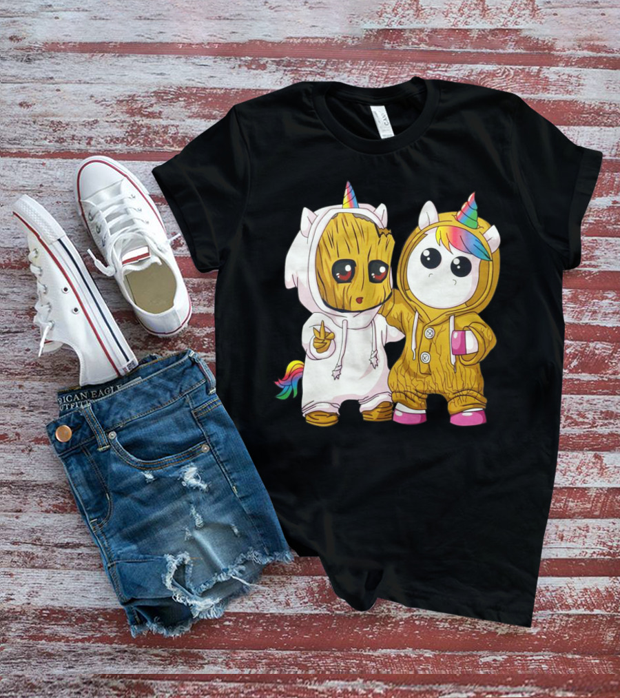 Only Today Unicorns And Friends Cute Cartoon Fantasy Characters T-Shirt