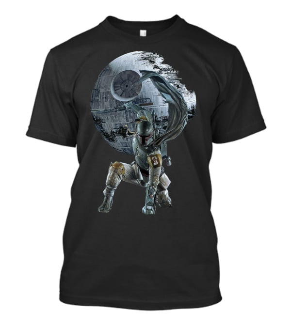 Mandalorian Bounty Hunter With Death Star T-Shirt