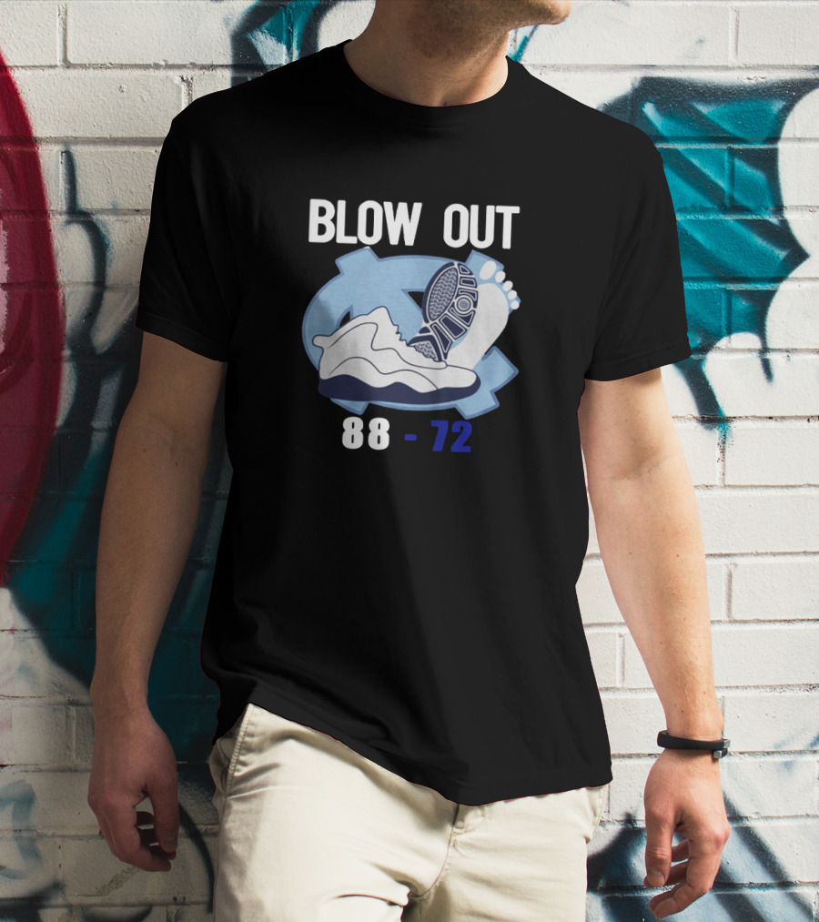 Blow Out 88-72 Shoe Foot Graphic Tar Heels T-Shirt