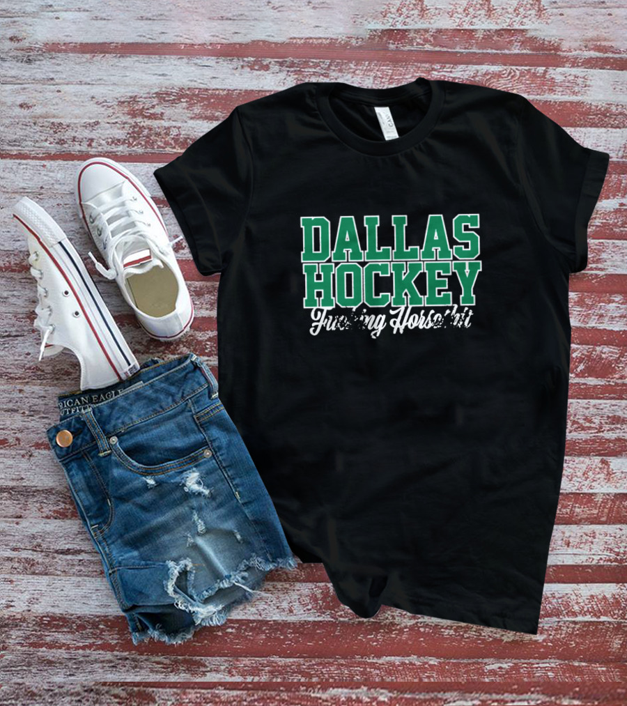 Dallas Hockey Frustration Expression Bold Green Lettering T-Shirt