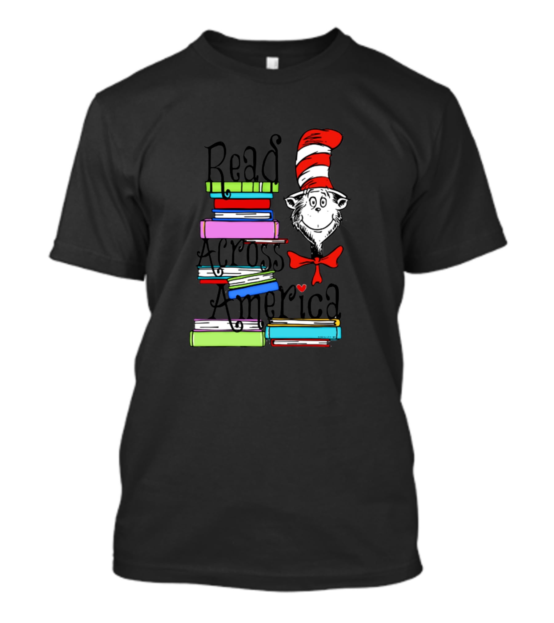 Cat In The Hat Read Across America Book Stack T-Shirt