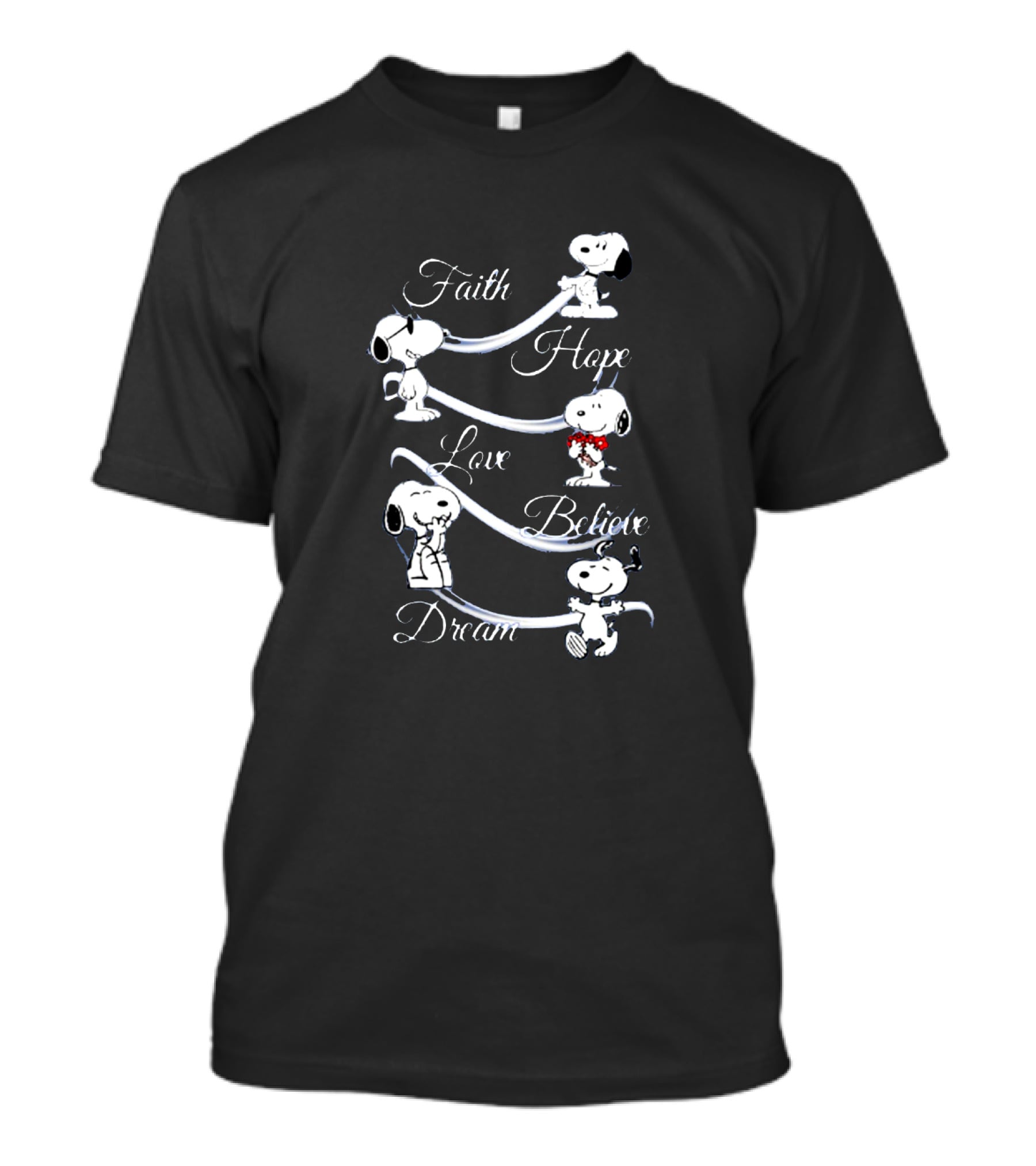 Faith Hope Love Believe Dream Snoopy Peanuts T-Shirt
