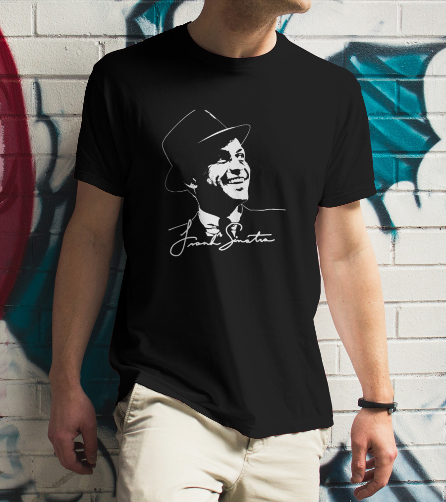 Frank Sinatra Signature Classic Black And White Fedora T-Shirt
