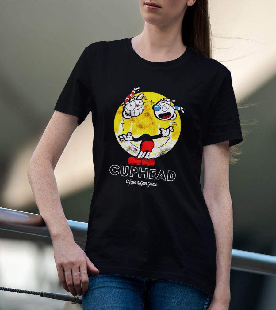 Cuphead A Run And Gun Game Juggling Heads Retro Style T-Shirt