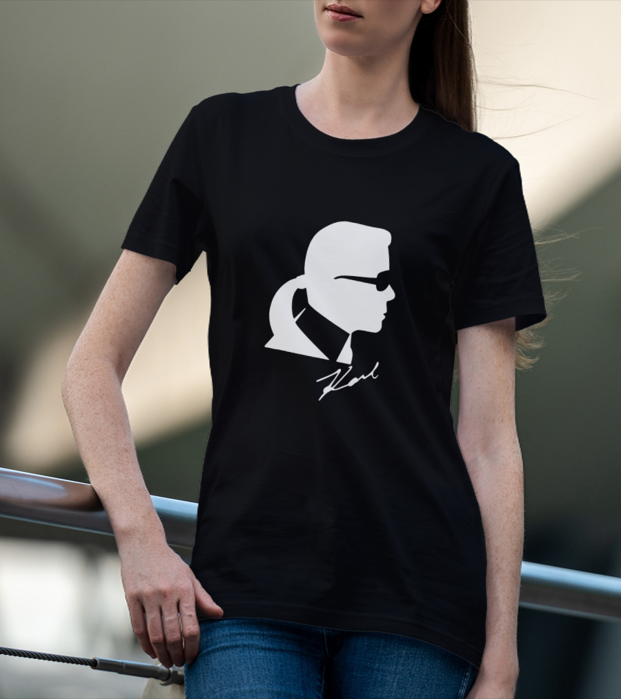 Karl Lagerfeld Silhouette Profile Signature T-Shirt