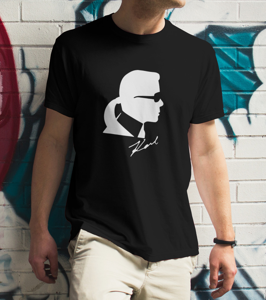 Karl Lagerfeld Silhouette Profile Signature T-Shirt