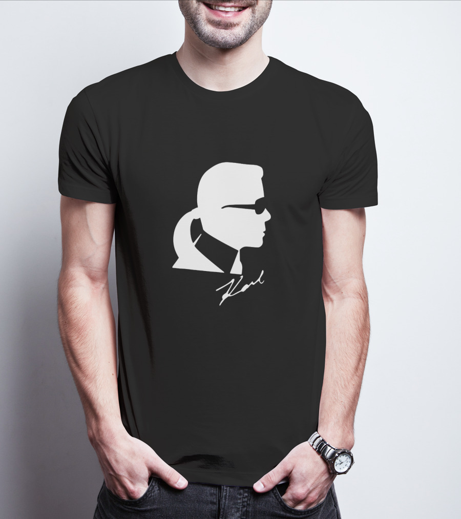 Karl Lagerfeld Silhouette Profile Signature T-Shirt