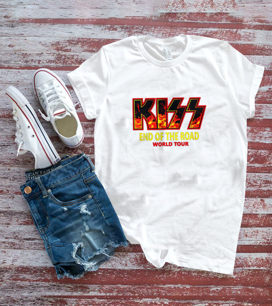 Kiss End Of The Road World Tour Fire Logo T-Shirt