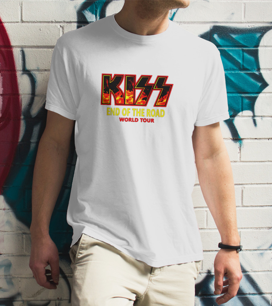 Kiss End Of The Road World Tour Fire Logo T-Shirt