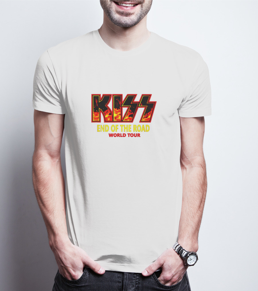 Kiss End Of The Road World Tour Fire Logo T-Shirt