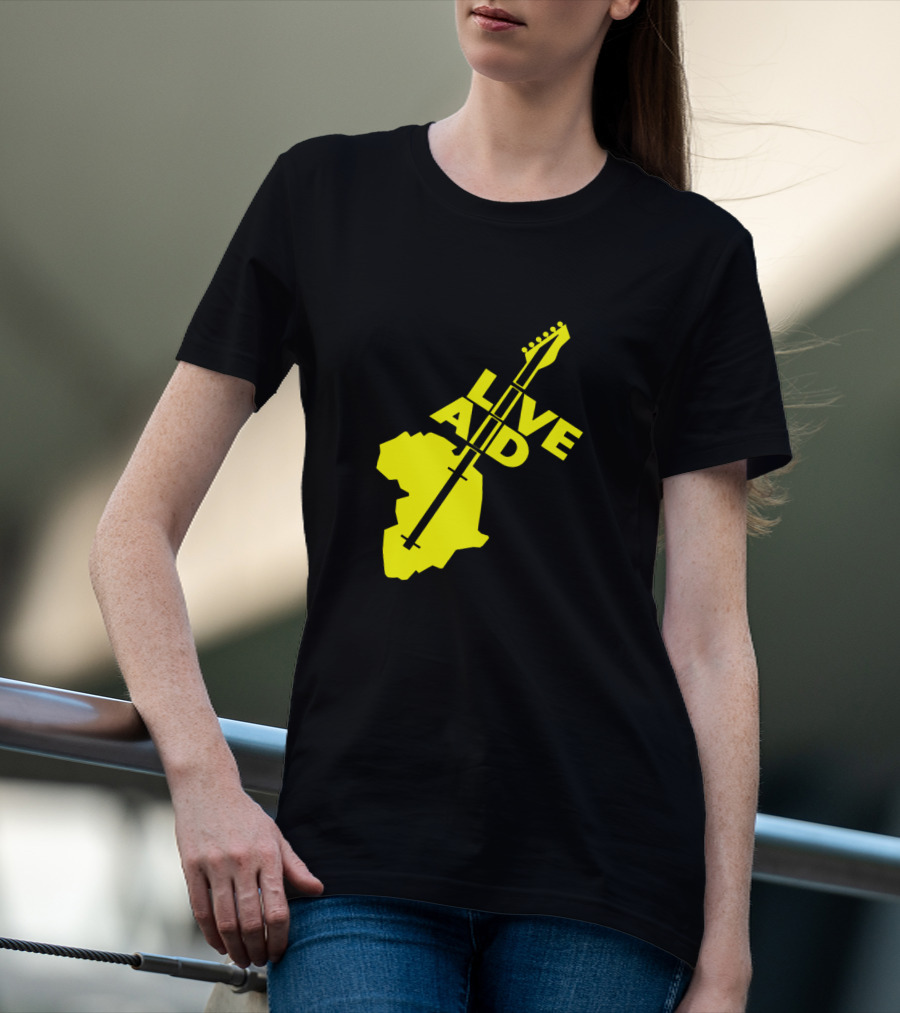 Live Aid 1985 Africa Guitar Logo Music Festival T-Shirt