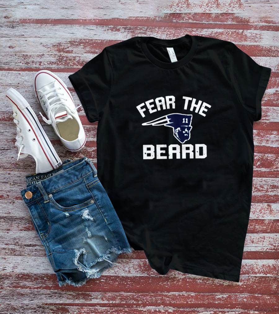 Fear The Beard Patriots Number 11 Football T-Shirt