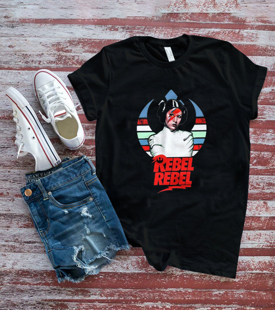 Rebel Rebel Star Wars Princess Leia With Ziggy Stardust Face Paint T-Shirt