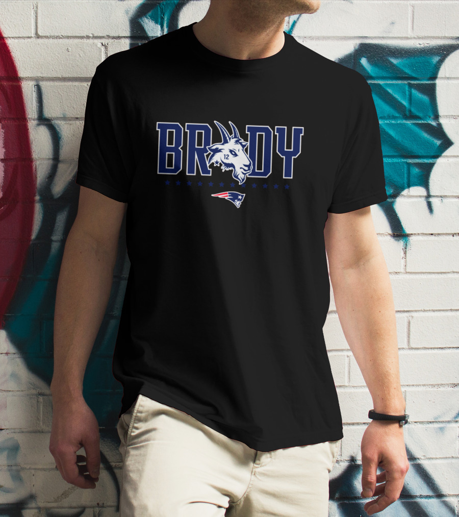 Brady 12 Goat New England Patriots T-Shirt
