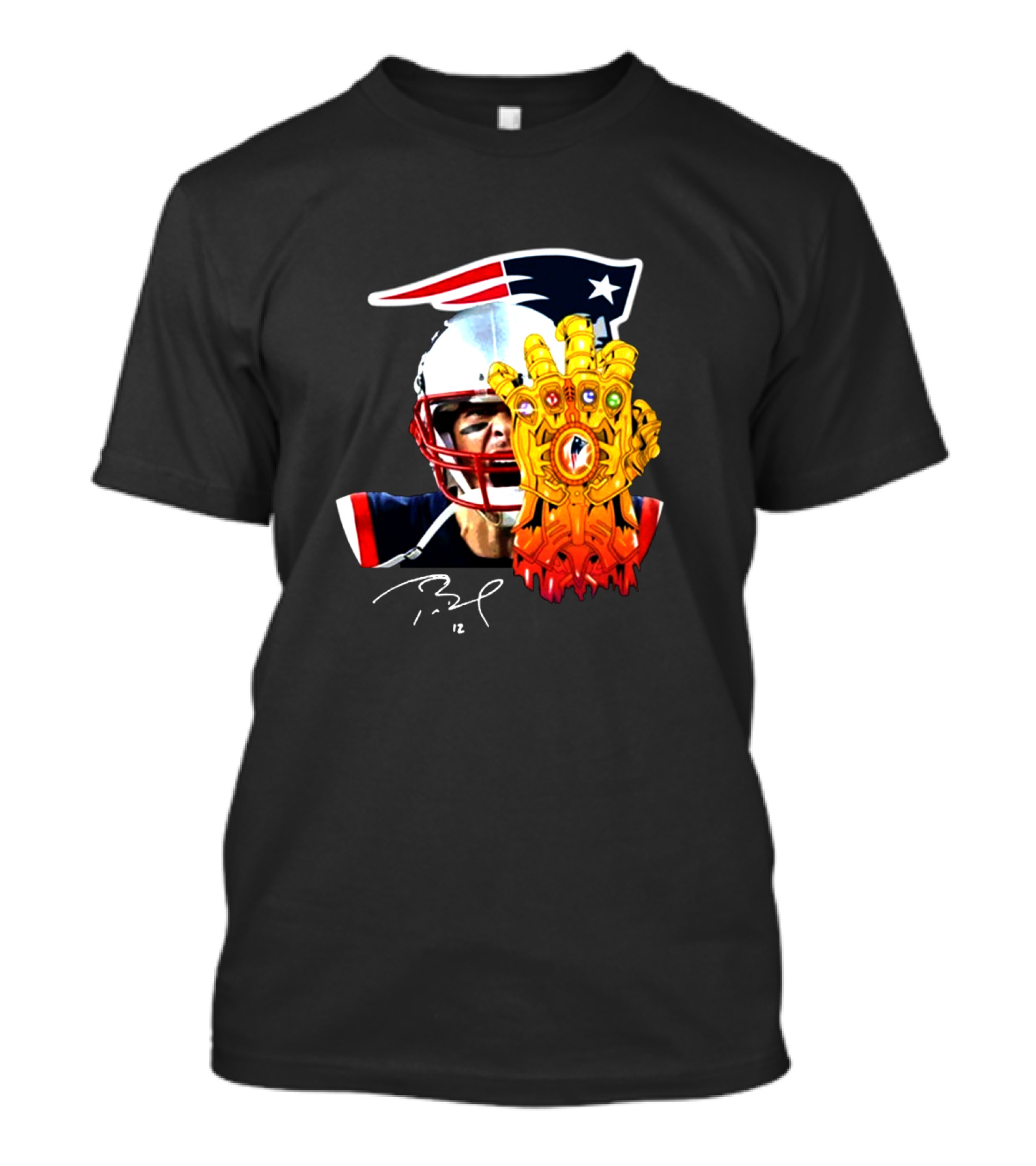 Tom Brady Patriots Infinity Gauntlet Crossover T-Shirt