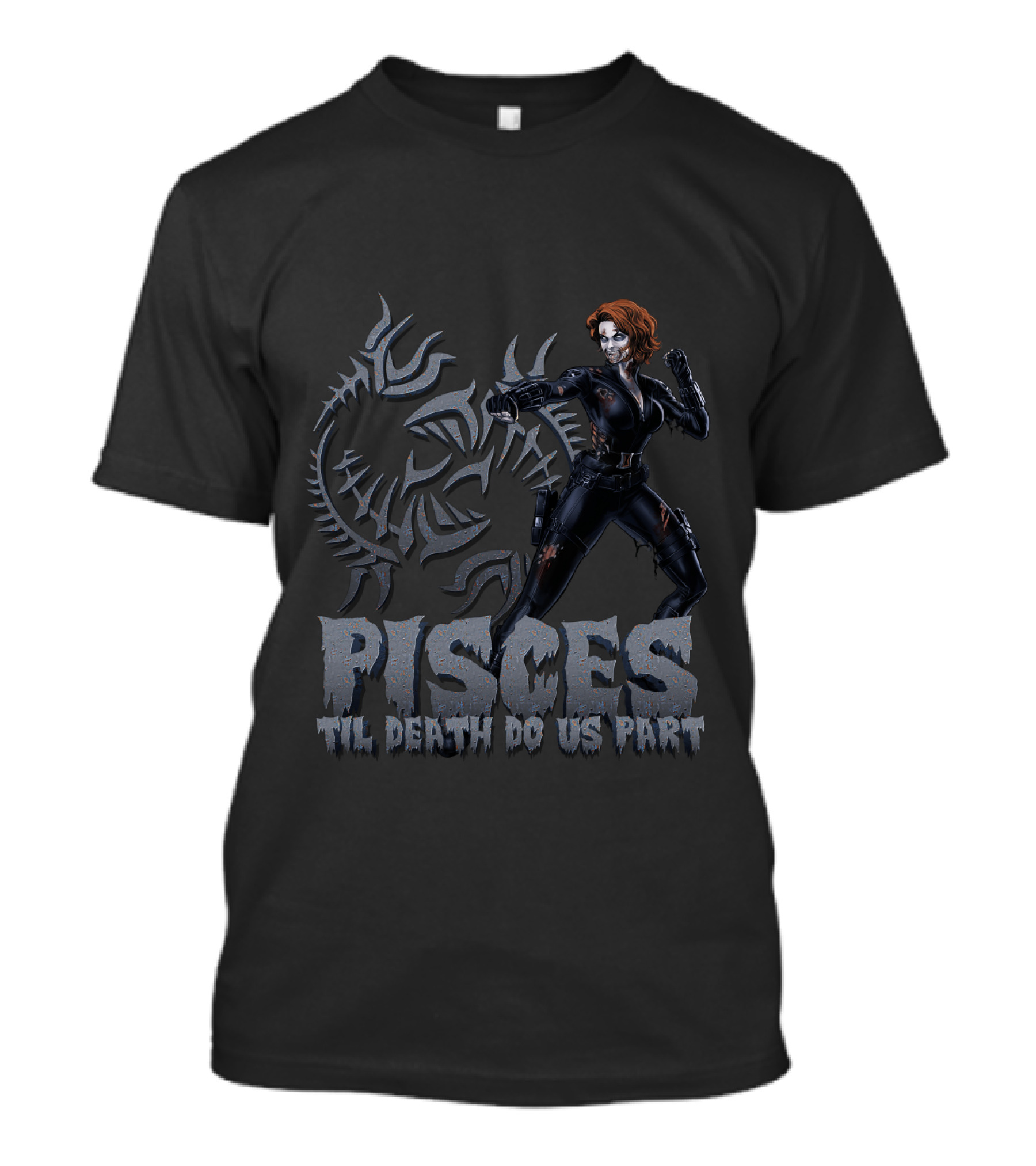 Pisces Til Death Do Us Part Black Widow For Marvel Fans T-Shirt