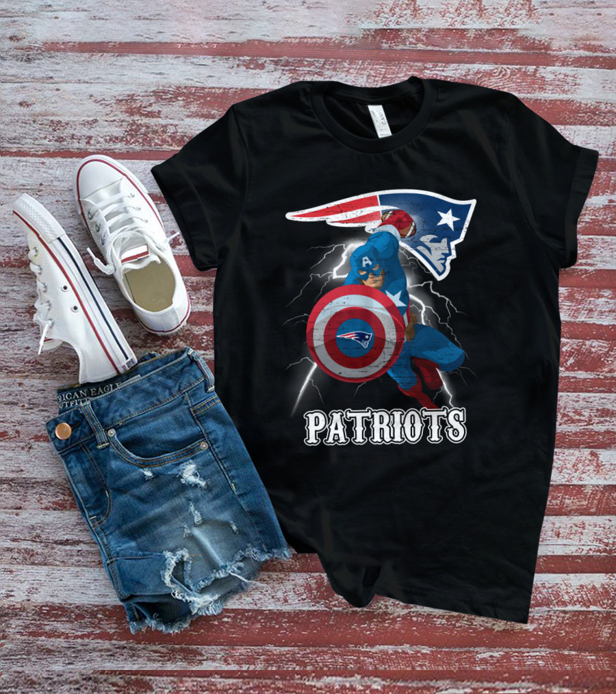 Captain America Patriots New England Nfl T-Shirt