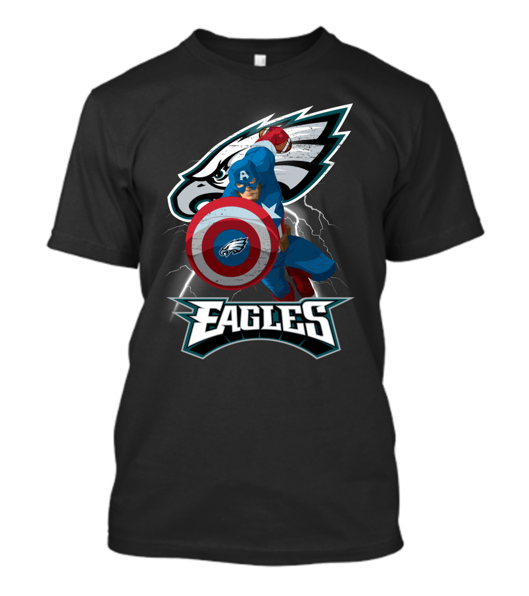 Philadelphia Eagles Captain America Nfl Shield T-Shirt
