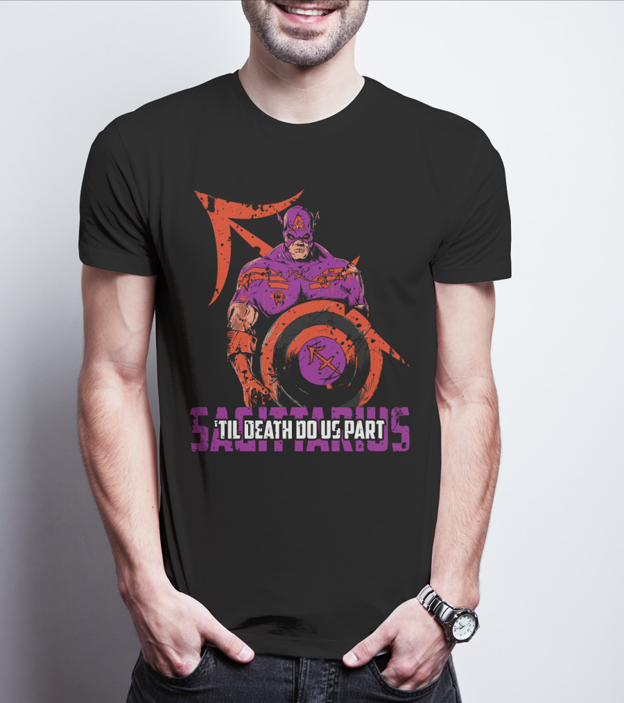 Sagittarius Superhero Zombie 'Til Death Do Us Part Marvel T-Shirt