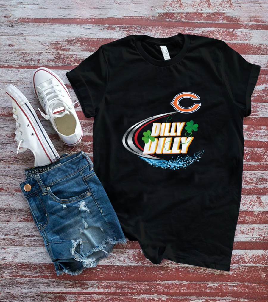 Dilly Dilly Chicago Bears Irish Shamrock Splash T-Shirt