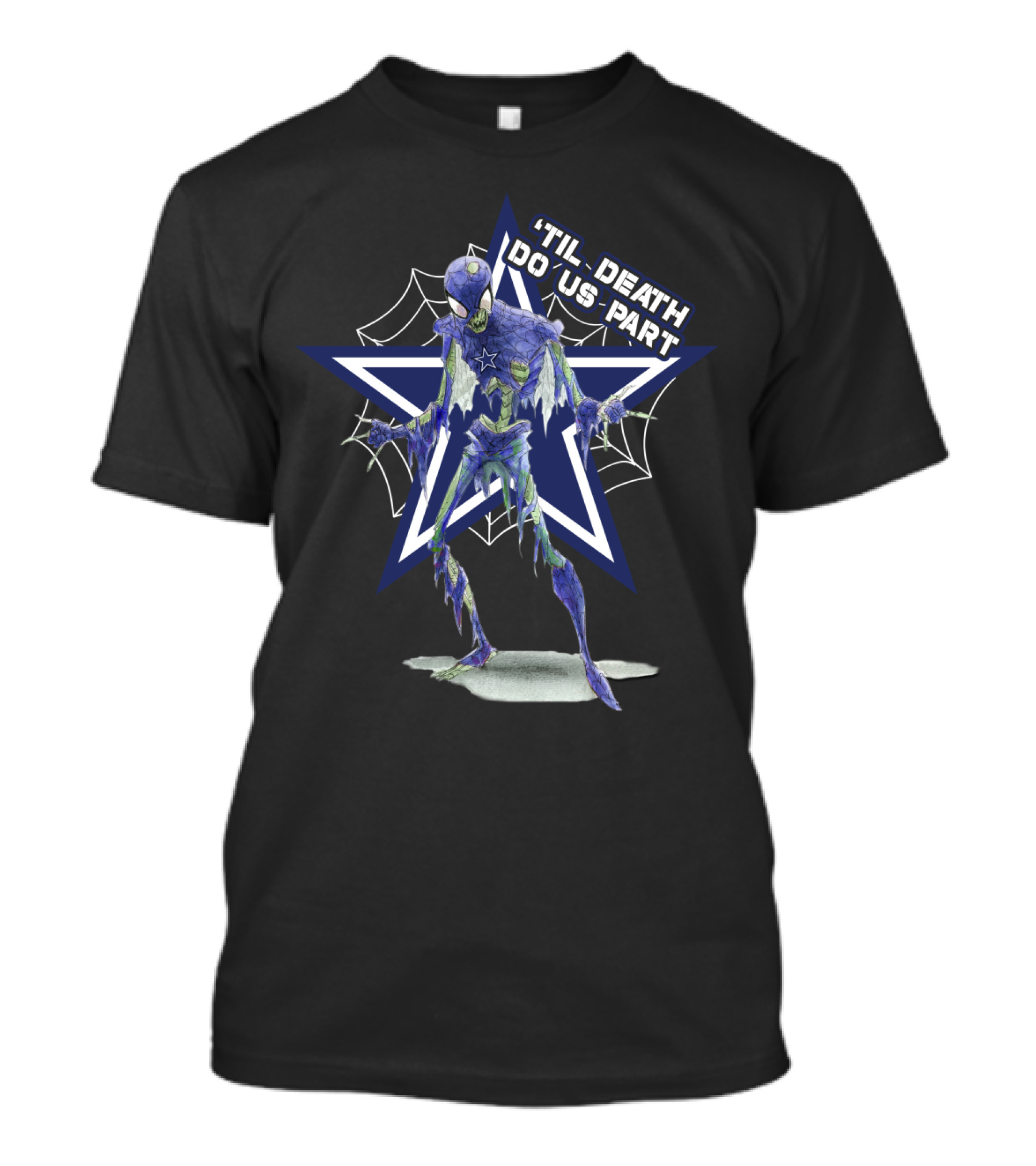 Til Death Do Us Part Spider Bluestar Dallas Cowboys Nfl T-Shirt