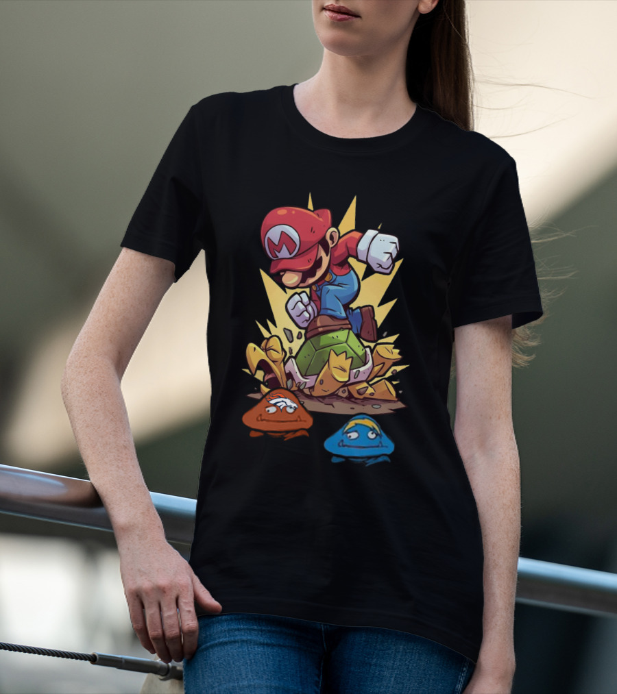 Super Mario Crushing Koopa Shell With Goombas T-Shirt