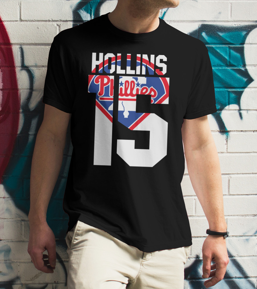 Hollins 15 Philadelphia Phillies 1993 Baseball Team T-Shirt