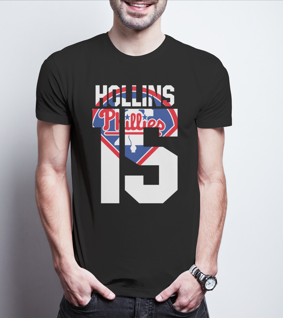 Hollins 15 Philadelphia Phillies 1993 Baseball Team T-Shirt