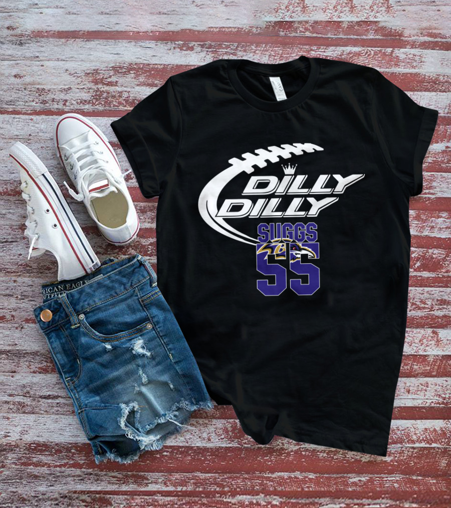 Baltimore Ravens Suggs Dilly Dilly 55 Game Jersey T-Shirt