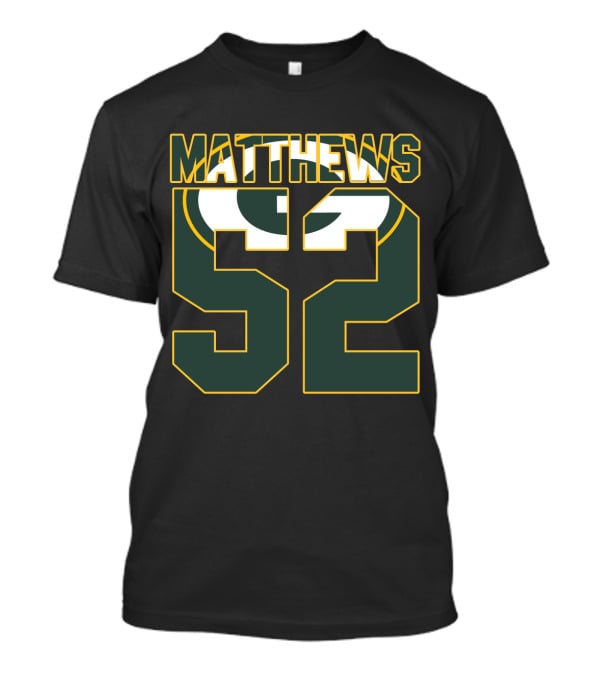 Green Bay Packers Matthews 52 Logo Jersey T-Shirt